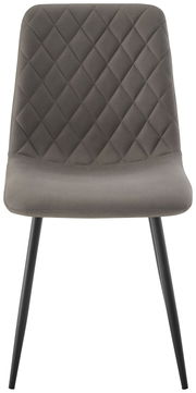 Grauer Stuhl mit gesteppter Rückenlehne, Vorderansicht