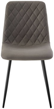 Grauer Stuhl mit gesteppter Rückenlehne, Vorderansicht