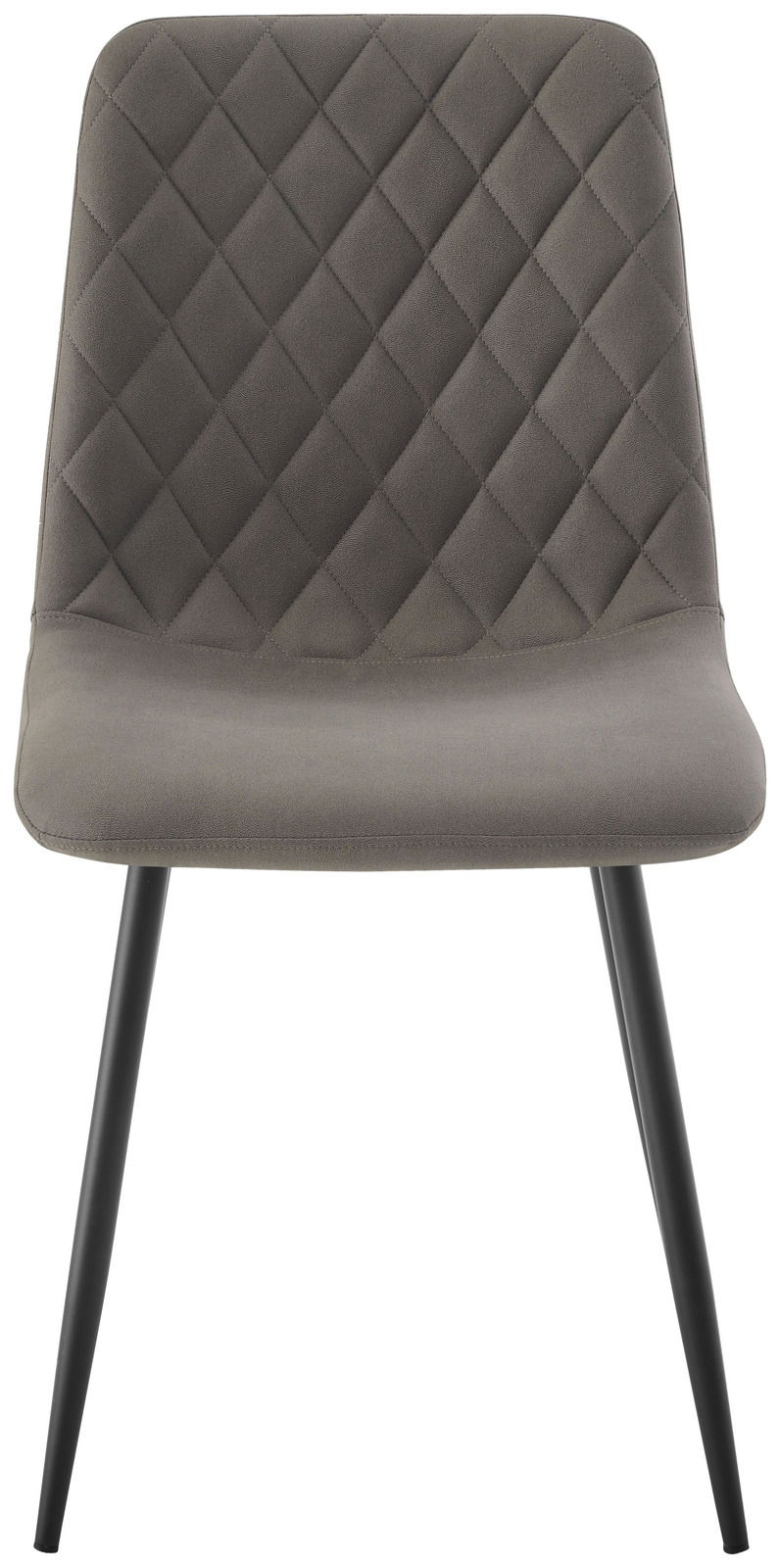 Grauer Stuhl mit gesteppter Rückenlehne, Vorderansicht