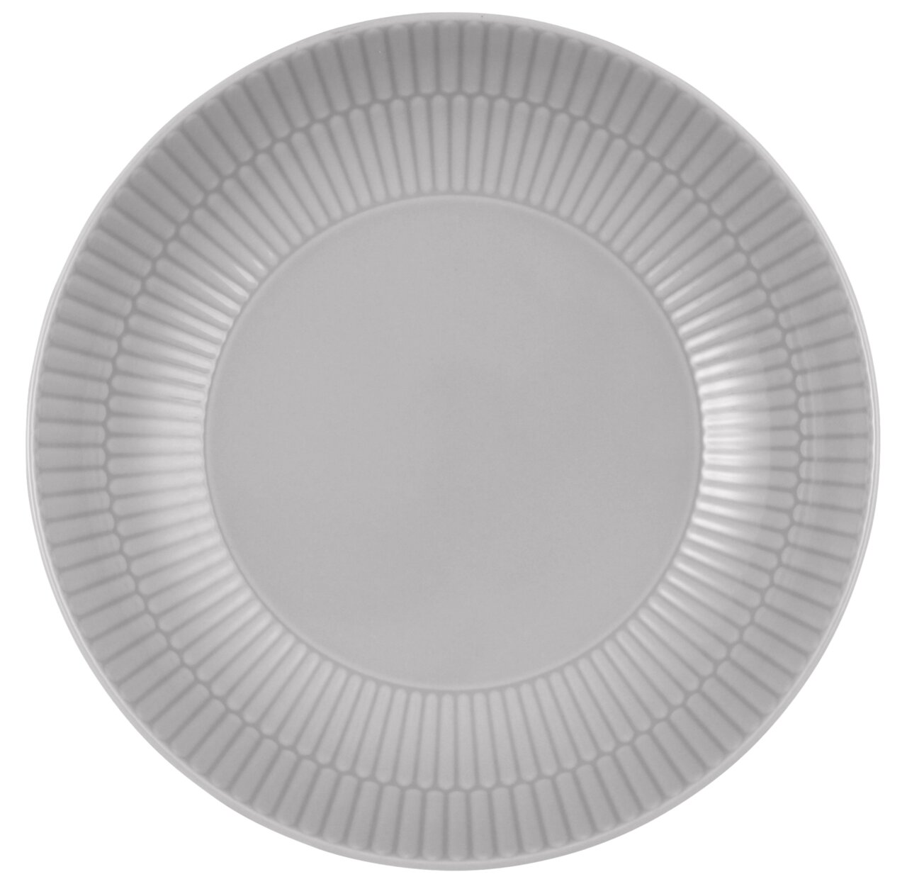 Rond soepbord met geribbelde rand, bovenaanzicht