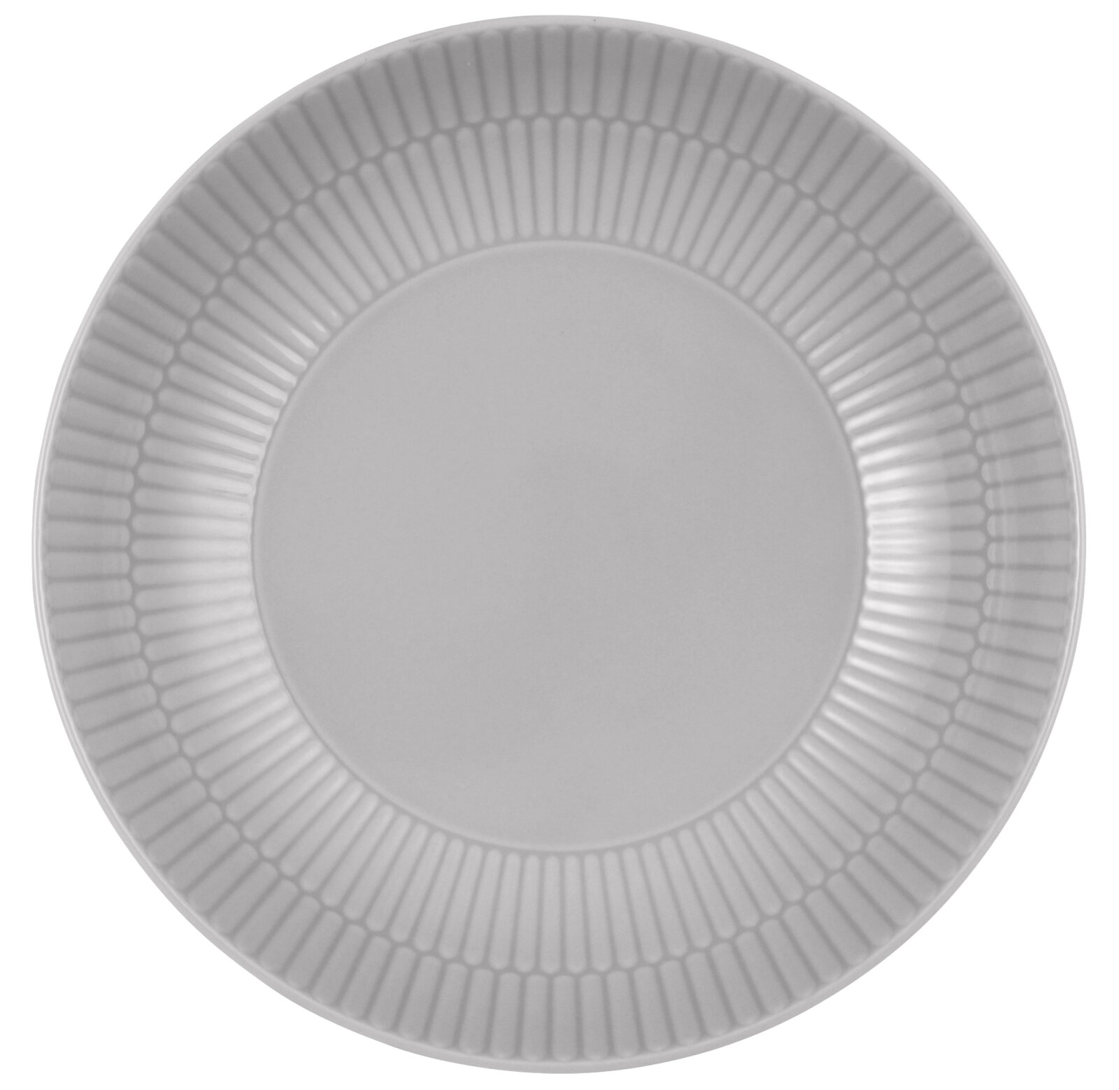 Runder Suppenteller mit geriffeltem Rand, Draufsicht