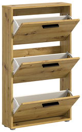 Schuhkipper aus Holz mit drei Klappen, seitliche Perspektive