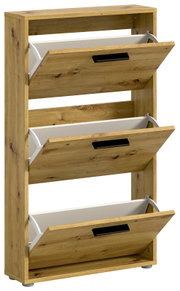 Schuhkipper aus Holz mit drei Klappen, seitliche Perspektive