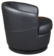 Schwarzer Ledersessel XORA Sessel TREVISIO, seitliche Perspektive