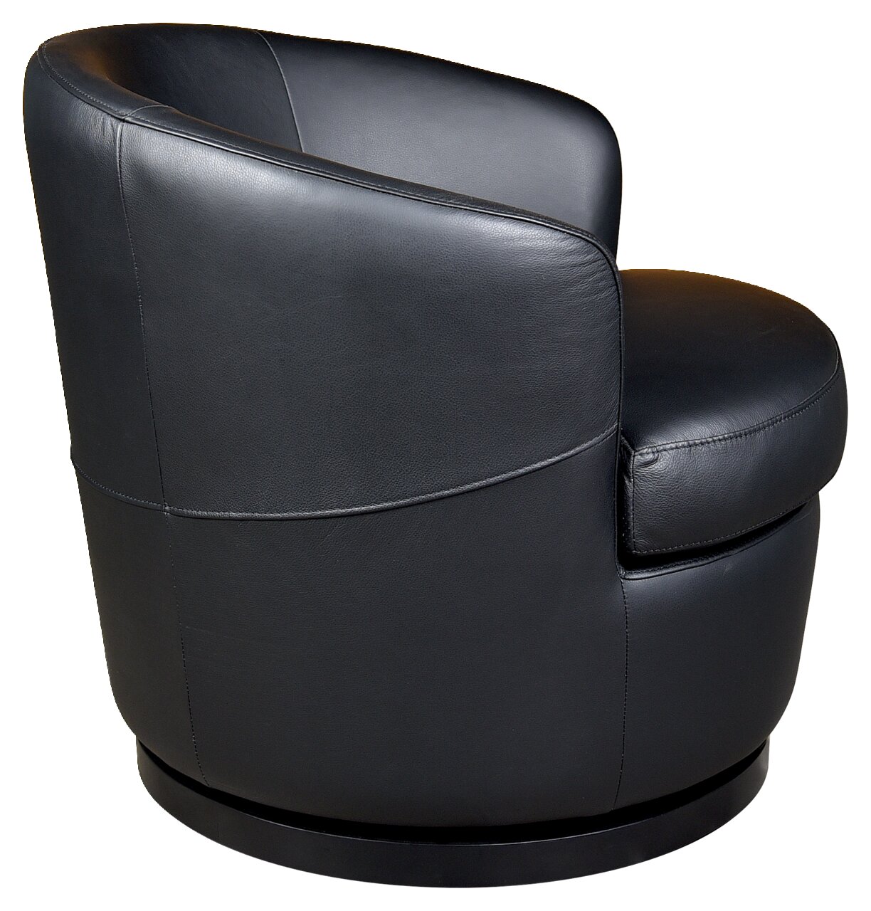 Schwarzer Ledersessel XORA Sessel TREVISIO, seitliche Perspektive