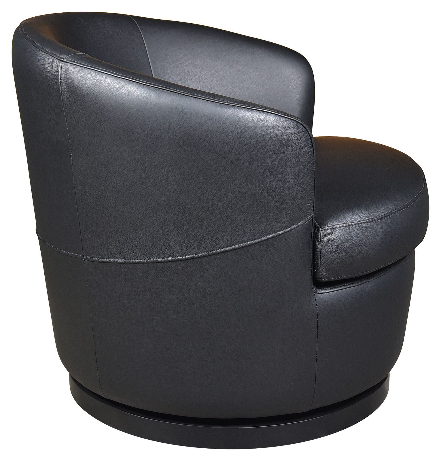 Schwarzer Ledersessel XORA Sessel TREVISIO, seitliche Perspektive