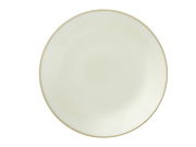 Ansicht von oben auf einen schlichten, cremefarbenen Teller aus dem Kombiservice 20-tlg. Cafe del.