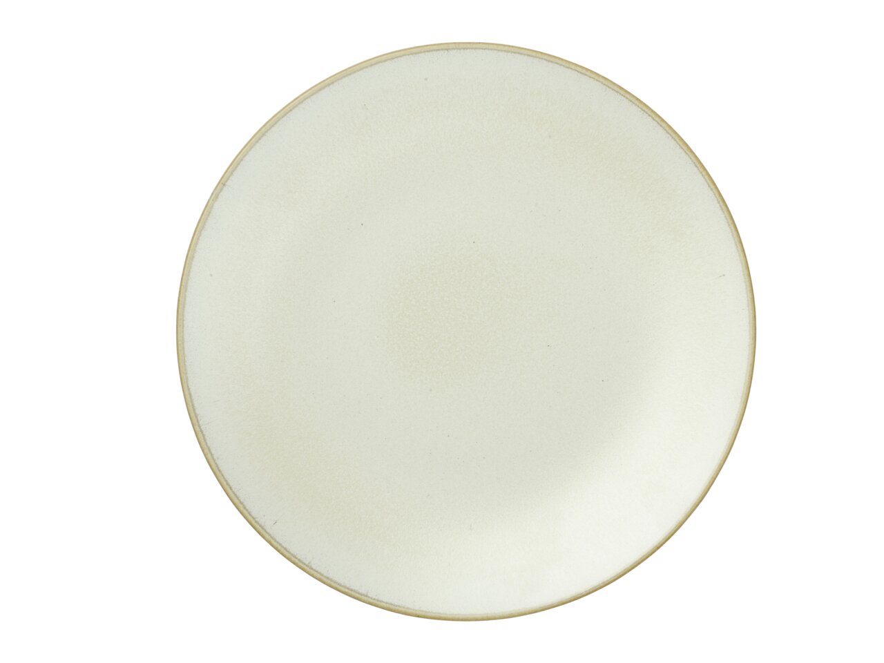 Ansicht von oben auf einen schlichten, cremefarbenen Teller aus dem Kombiservice 20-tlg. Cafe del.