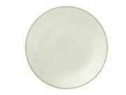 Ansicht von oben auf einen schlichten, cremefarbenen Teller aus dem Kombiservice 20-tlg. Cafe del.