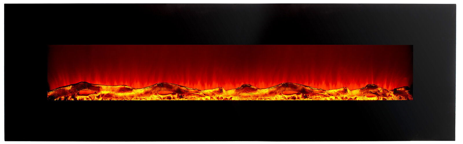 Moderner Elektrokamin mit realistischer Flammenoptik, Frontalansicht