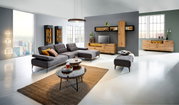 Moderne longchair-combinatie Valnatura 16580 SPRINT in een stijlvolle woonkamer, zijaanzicht