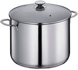 Suppentopf CAPRI, 28 cm, aus Edelstahl mit Glasdeckel, seitliche Ansicht