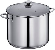 Suppentopf CAPRI, 28 cm, aus Edelstahl mit Glasdeckel, seitliche Ansicht