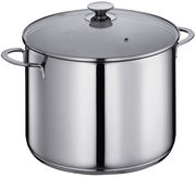 Suppentopf CAPRI, 28 cm, aus Edelstahl mit Glasdeckel, seitliche Ansicht