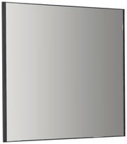 Moderner rechteckiger Spiegel mit schwarzem Rahmen, seitliche Perspektive
