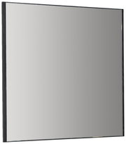 Moderner rechteckiger Spiegel mit schwarzem Rahmen, seitliche Perspektive