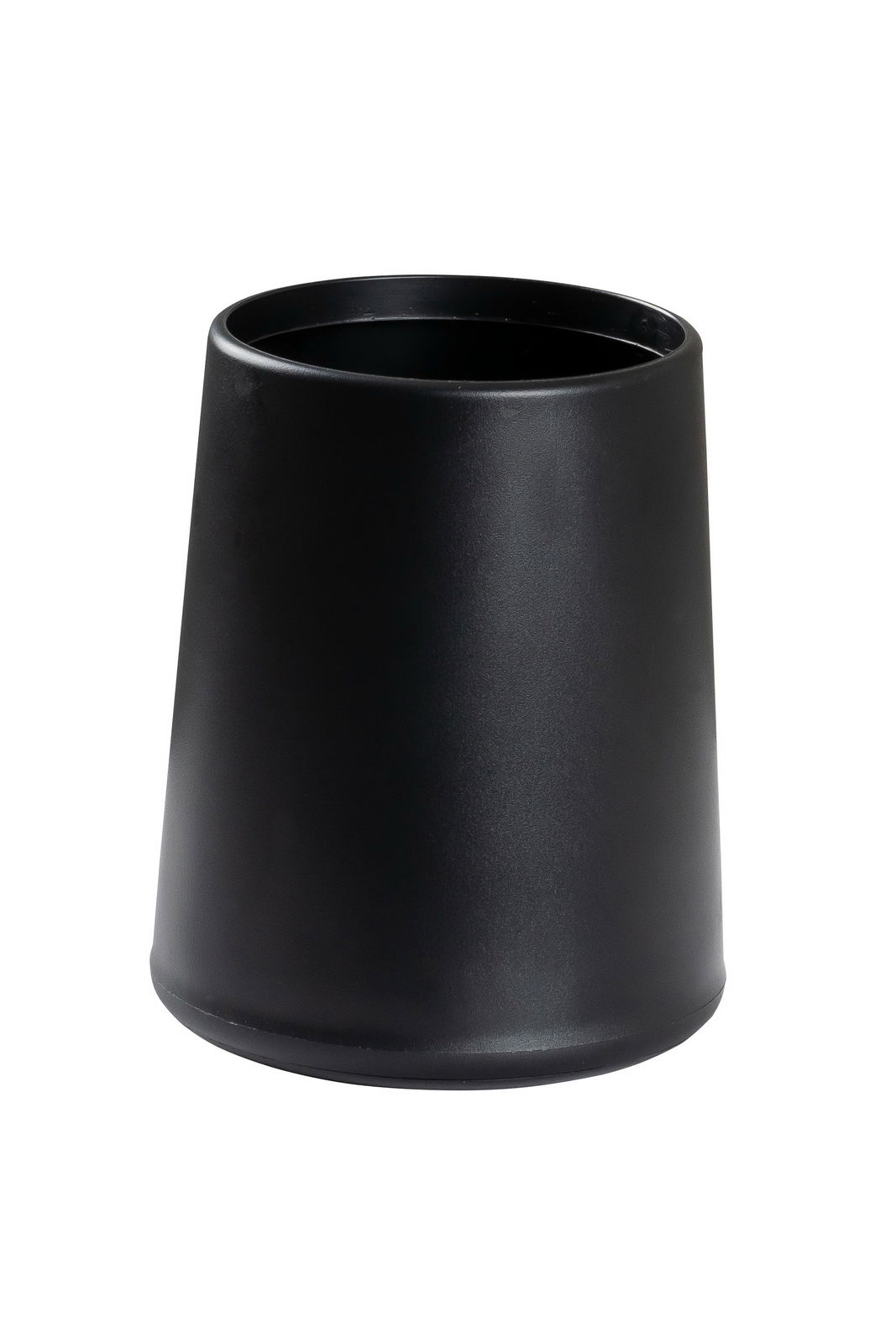 Schwarzer Aufbewahrungsbecher Kira, konische Form, seitliche Perspektive