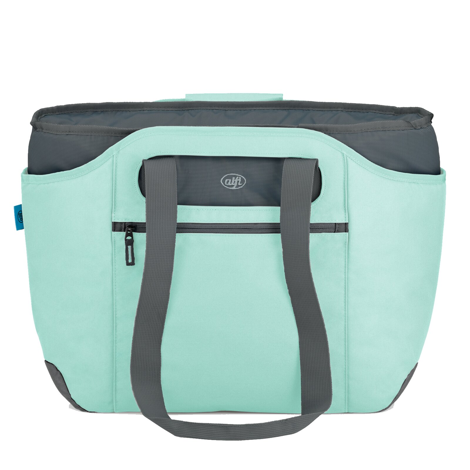 Iso Bag 2tlg. in mintgrün mit grauen Trägern, Vorderansicht