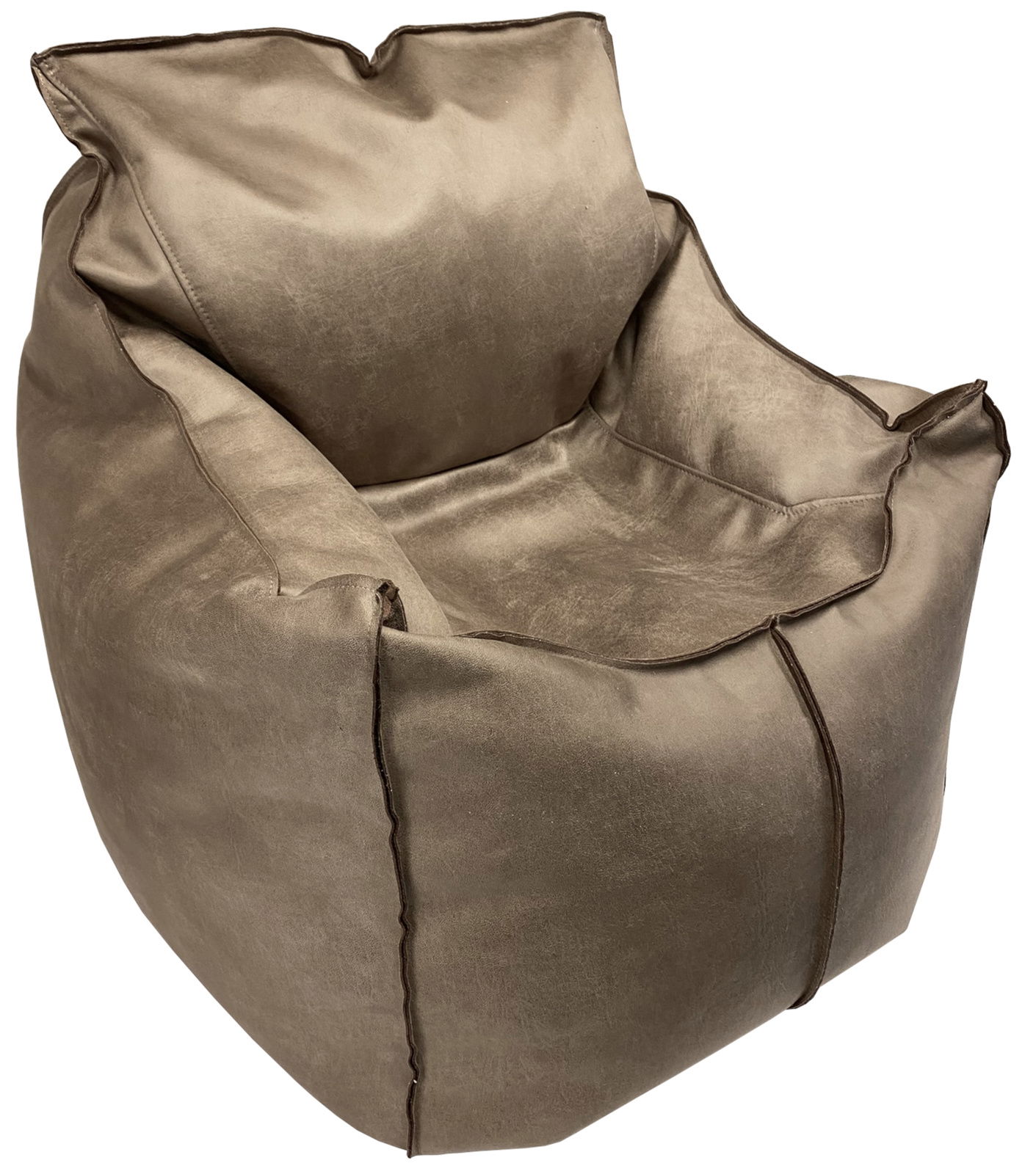 Bequemer brauner Loungesessel STORVIK aus weichem Material, seitliche Perspektive