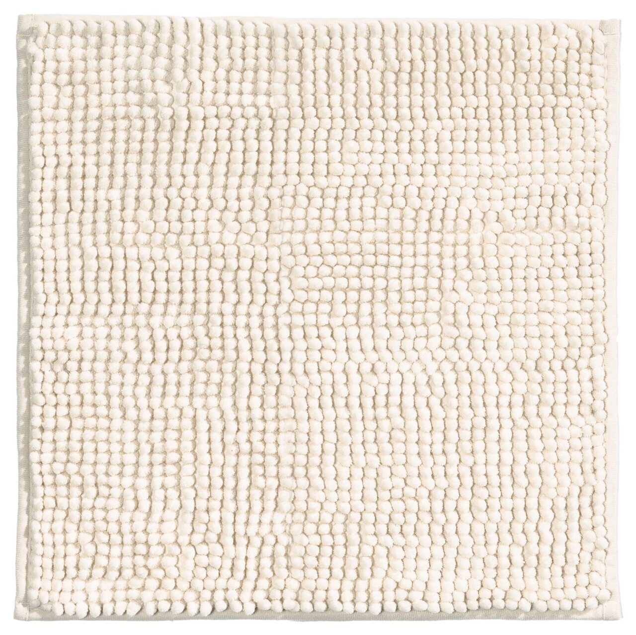 Beige Badteppich 60x60 cm aus der Vogelperspektive
