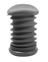 Grauer Schwinghocker mit wellenförmigem Design, seitliche Perspektive