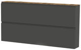 XL-Hängeschuhschrank in dunklem Grau mit zwei Klappen und einer Holzoberfläche, seitliche Perspektive