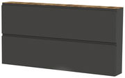 XL-Hängeschuhschrank in dunklem Grau mit zwei Klappen und einer Holzoberfläche, seitliche Perspektive