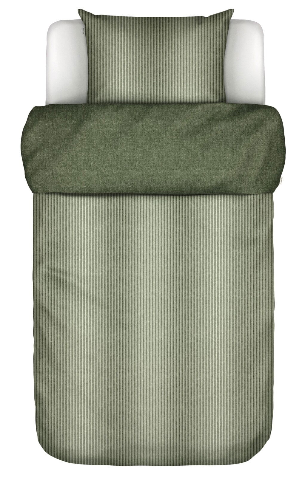 Grüne Bettwäsche 155x220cm mit Kissenbezug, Draufsicht