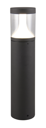 LED-Außen-Sockelleuchte in zylindrischer Form, schwarze Farbe, seitliche Perspektive