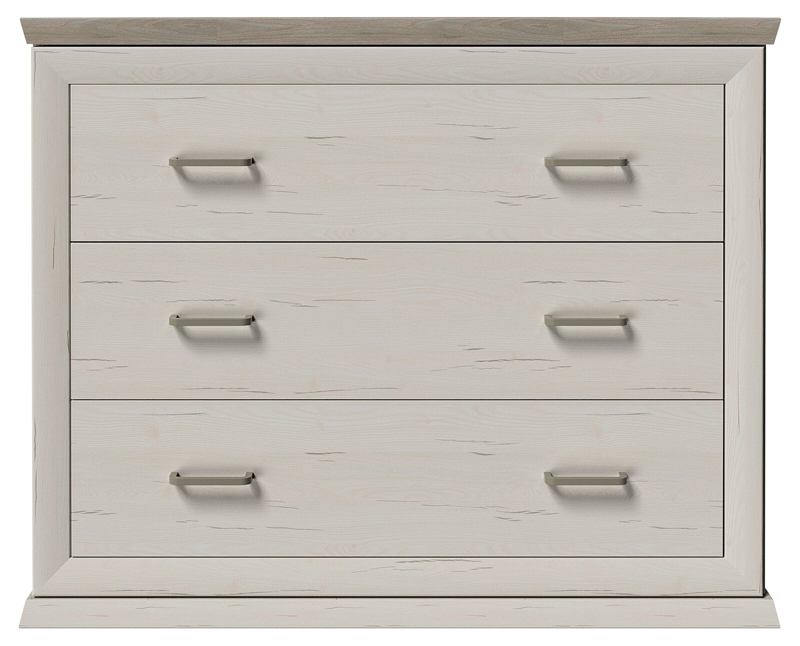 MyBaby Kommode CAMRON Kommode mit drei Schubladen in heller Holzoptik, Frontalansicht