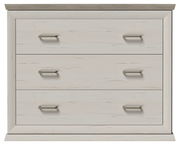 Kommode mit drei Schubladen in heller Holzoptik, Frontalansicht