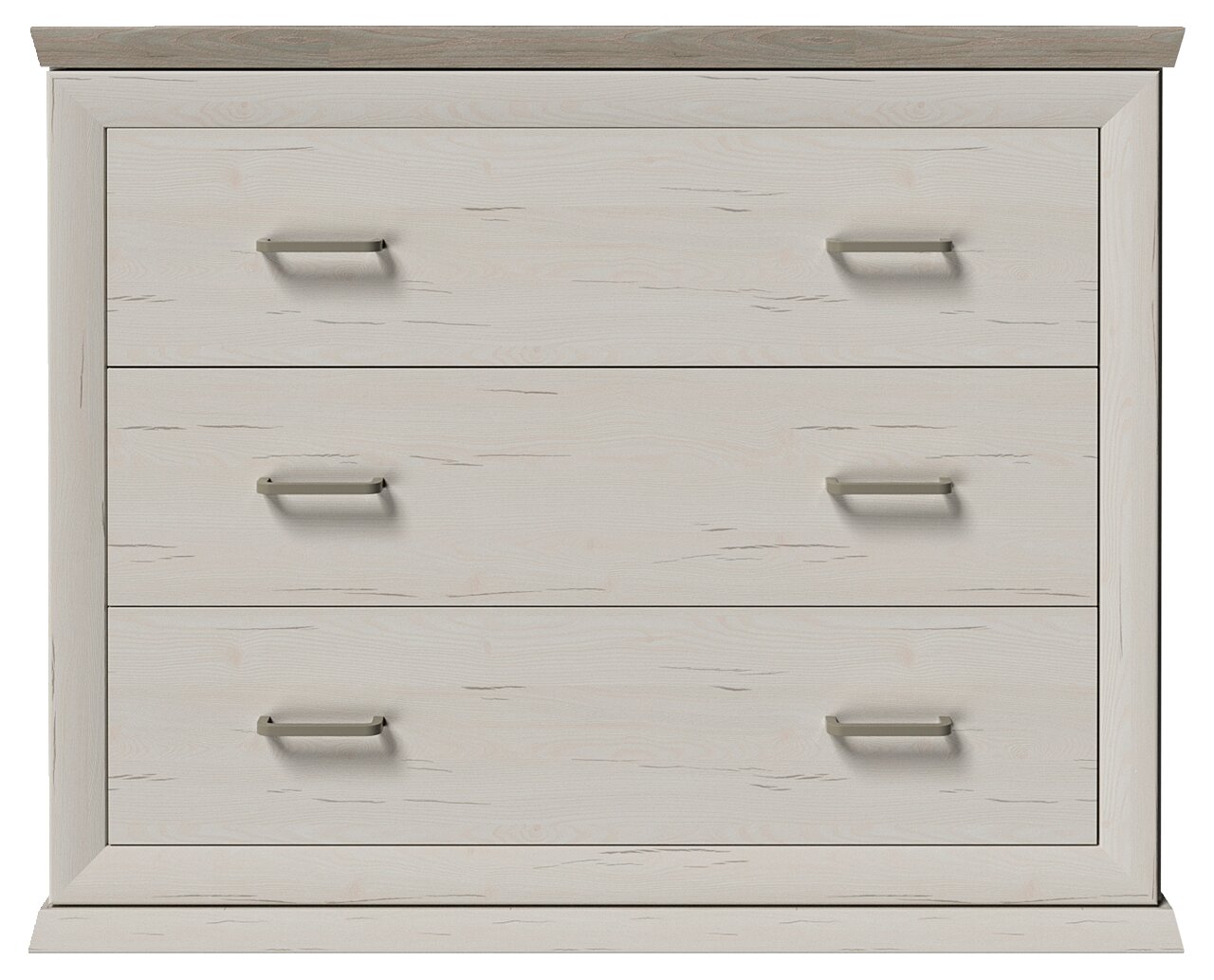 MyBaby Kommode CAMRON Kommode mit drei Schubladen in heller Holzoptik, Frontalansicht