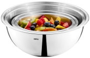 Edelstahlschüssel-Set, 4-teilig, mit frischem Obst gefüllt, seitliche Perspektive