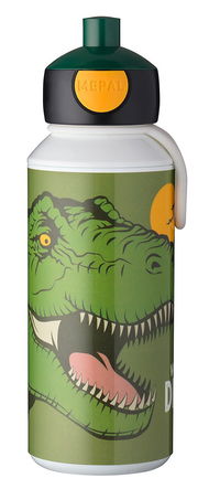 Trinkflasche mit Dinosaurier-Motiv, Vorderansicht
