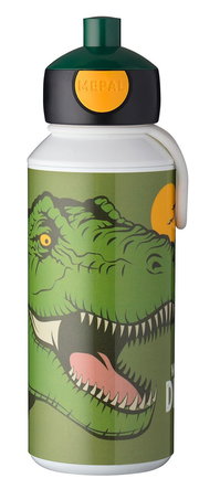 Trinkflasche mit Dinosaurier-Motiv, Vorderansicht