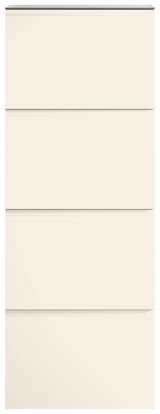 Hängeschuhschrank 4K-T33 in cremefarbener Frontansicht mit vier Klappen.