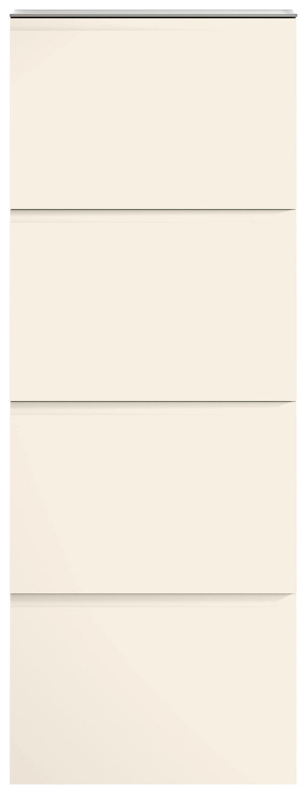 Hängeschuhschrank 4K-T33 in cremefarbener Frontansicht mit vier Klappen.