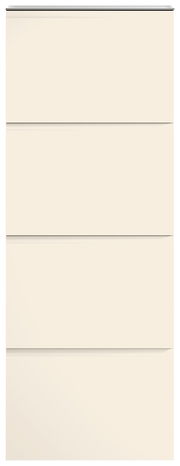 Hängeschuhschrank 4K-T33 in cremefarbener Frontansicht mit vier Klappen.