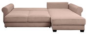 Beige Ecksofa mit geripptem Stoffbezug, Vorderansicht