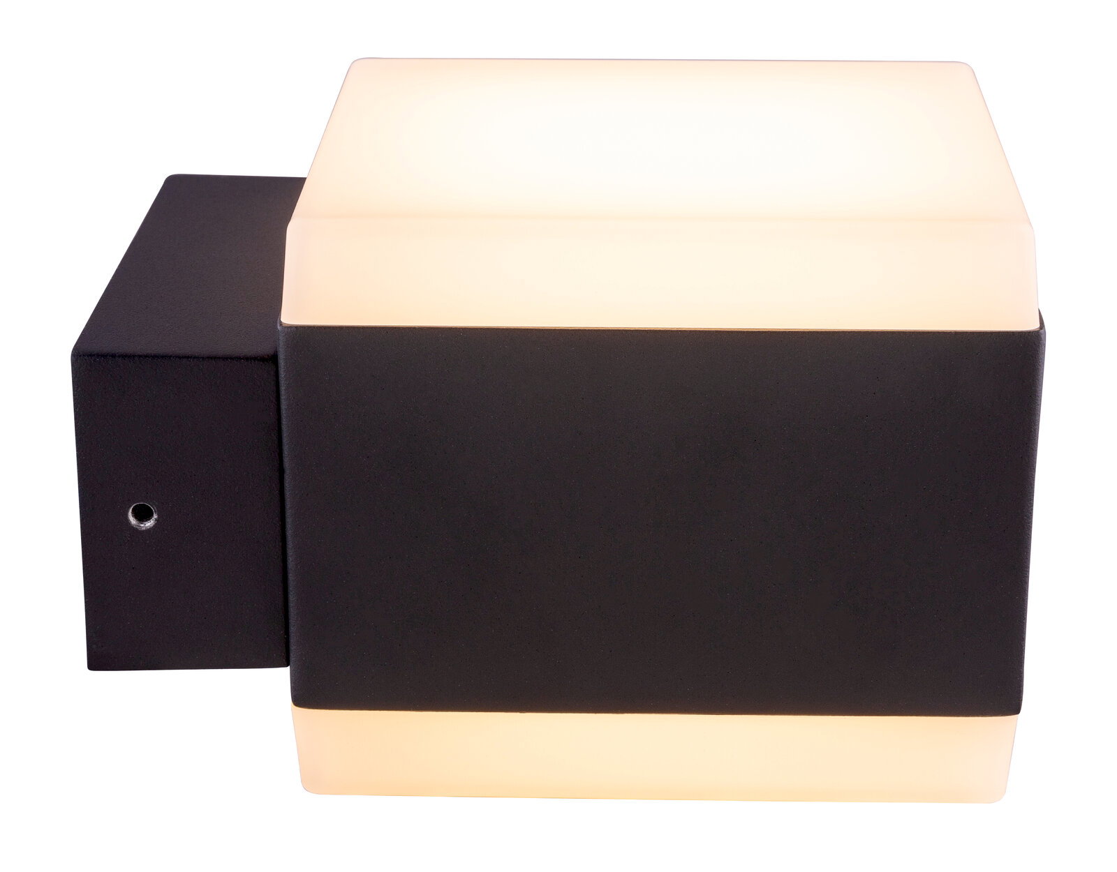 LED-Außenwandleuchte in modernem Design, seitliche Perspektive