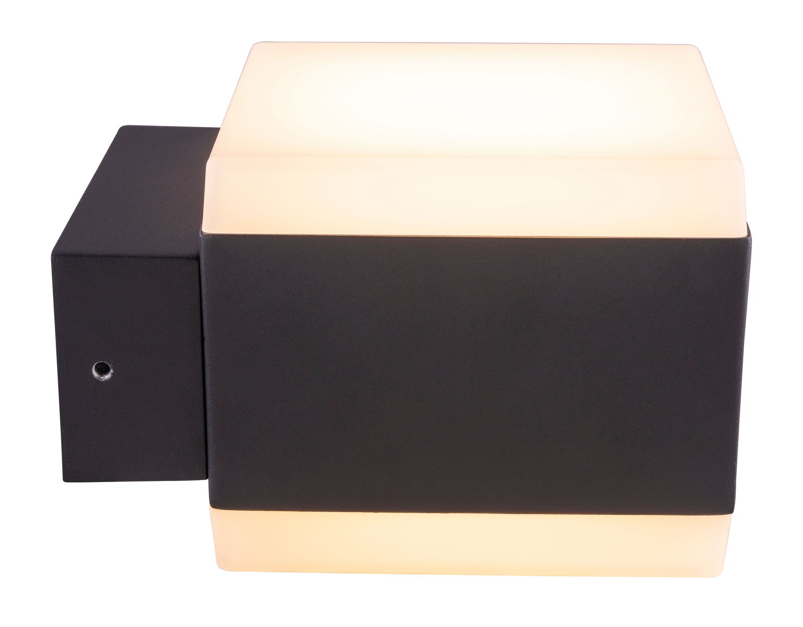 LED-Außenwandleuchte in modernem Design, seitliche Perspektive