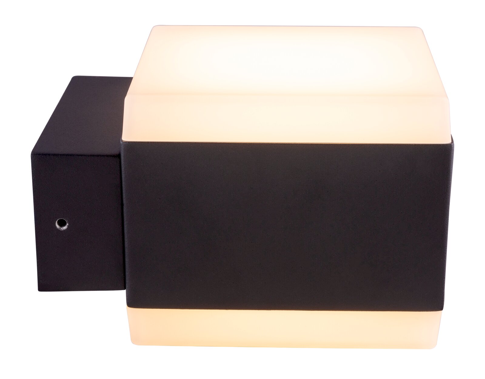 LED-buitenwandlamp in modern design, zijaanzicht