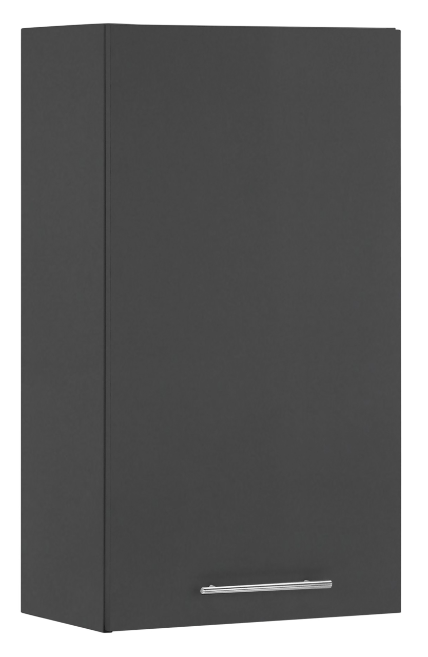 XORA Hängeschrank groß PRIMUS Großer, dunkelgrauer Hängeschrank mit silbernem Griff, Frontalansicht