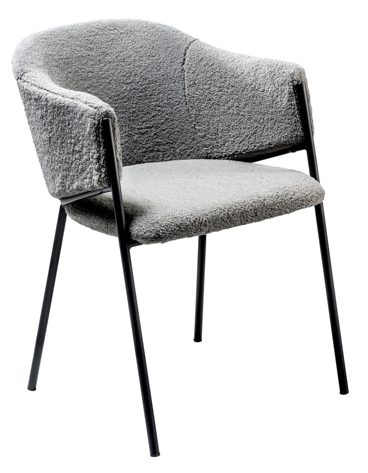 Z2 Armlehnstuhl KRONOS Grauer Armlehnstuhl mit schwarzem Metallgestell, Vorderansicht