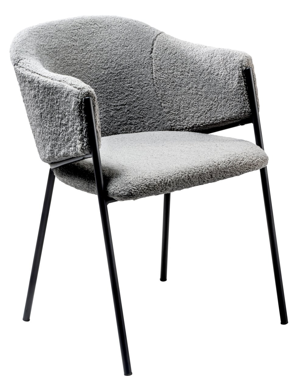 Z2 Fauteuil KRONOS Grijze fauteuil met zwart metalen frame, vooraanzicht