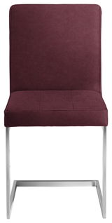 Freischwinger-Stuhl in Weinrot, Vorderansicht