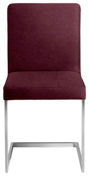 Freischwinger-Stuhl in Weinrot, Vorderansicht