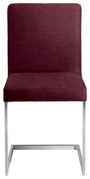 Freischwinger-Stuhl in Weinrot, Vorderansicht