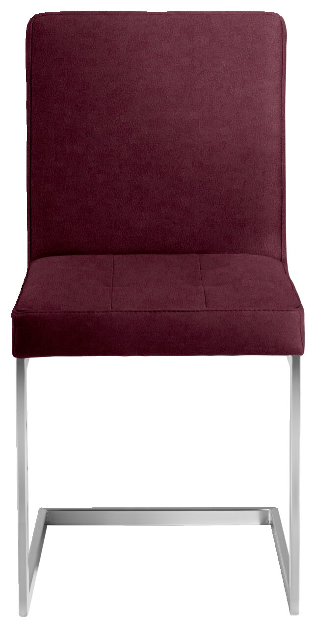 Freischwinger-Stuhl in Weinrot, Vorderansicht