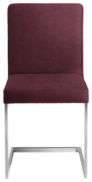 Freischwinger-Stuhl in Weinrot, Vorderansicht